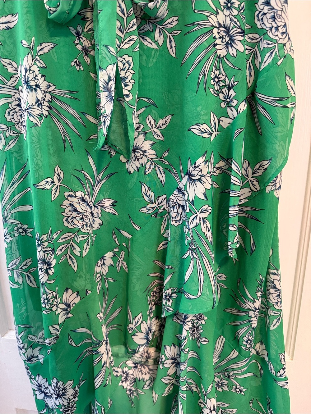 ☀️ Roz & Ali Green Floral High Low Dress - Picture 2 of 5